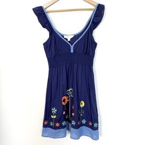 Lilka Flutter Sleeve Patchwork Floral Mini Dress Womens Medium Cottage Peasant